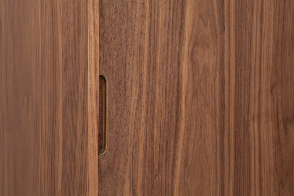 Armoire vintage noyer 2 portes coulissantes L95 cm ARGAN