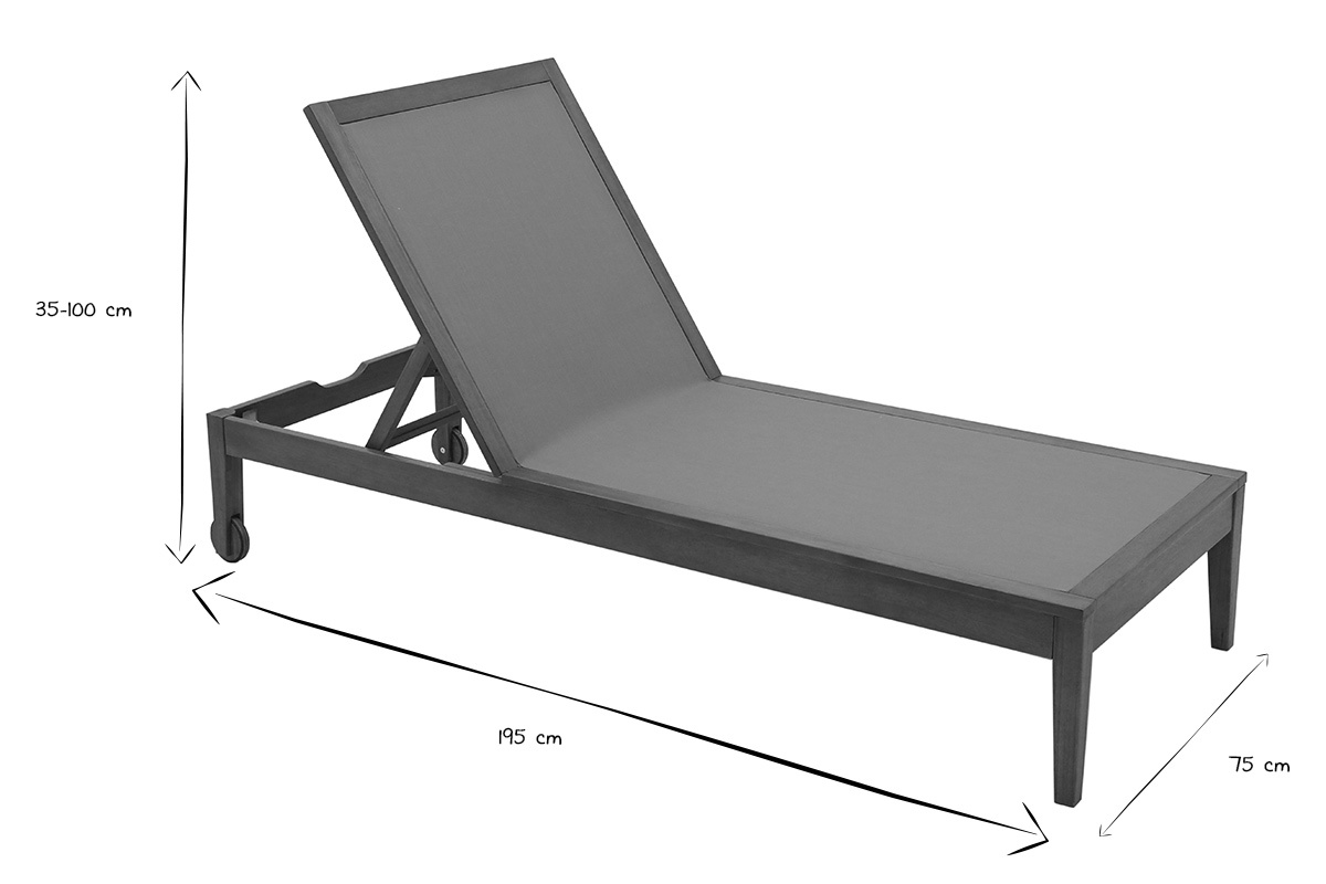 Bains de soleil vert kaki et bois massif (lot de 2) NAVEEN