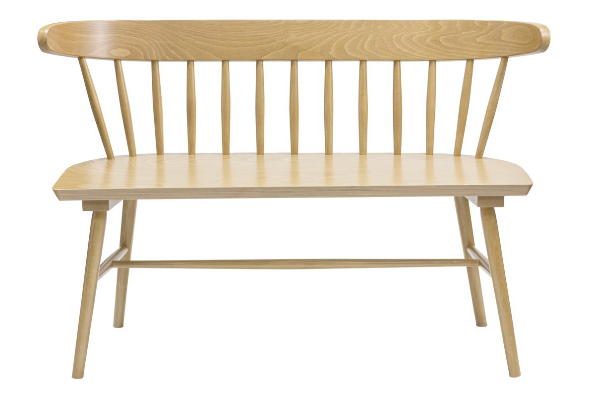 Banc  barreaux 2 places bois clair chne L120 cm DARIA