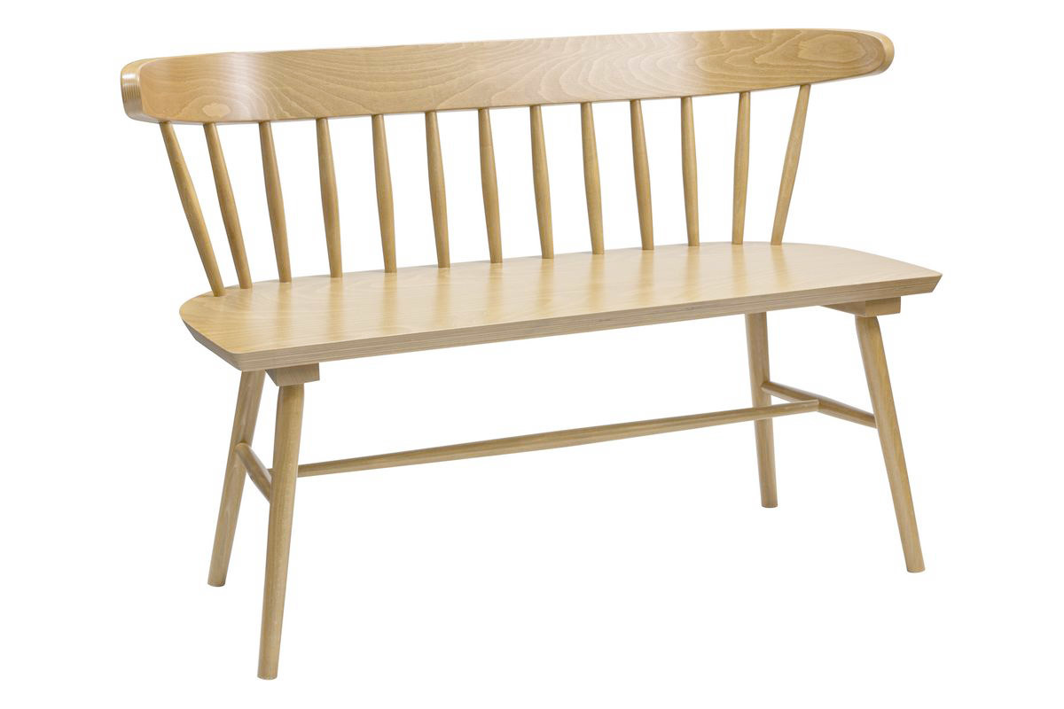 Banc  barreaux 2 places bois clair chne L120 cm DARIA