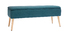 Banc coffre en tissu bleu canard et bois clair LARS
