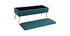 Banc coffre en tissu bleu canard et bois clair LARS