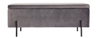 Banc coffre en velours gris fonc&eacute; ADONIS