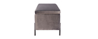 Banc coffre en velours gris fonc&eacute; ADONIS