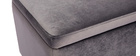 Banc coffre en velours gris fonc&eacute; ADONIS