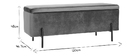Banc coffre en velours gris fonc&eacute; ADONIS