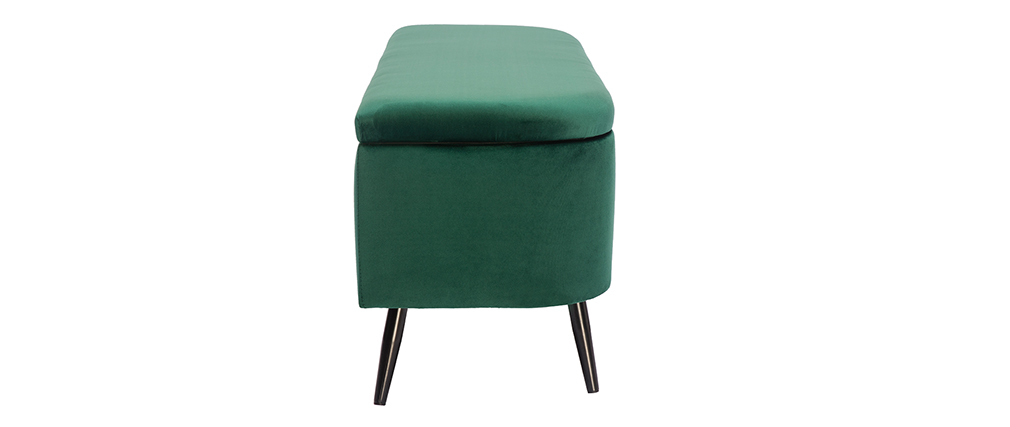 Banc coffre en velours vert ATON