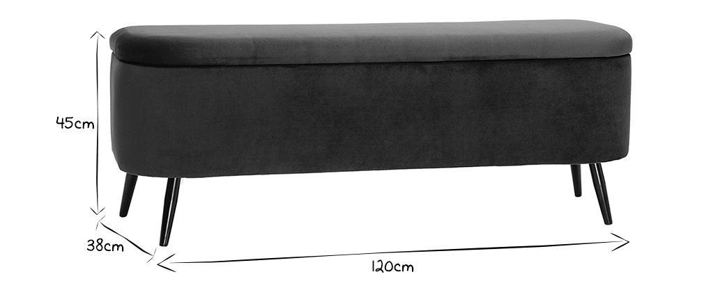 Banc coffre en velours vert ATON