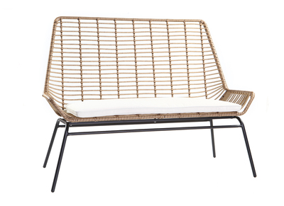 Banc de jardin en fils de résine façon rotin TANGO - Banc de jardin en fils de résine façon rotin TANGO