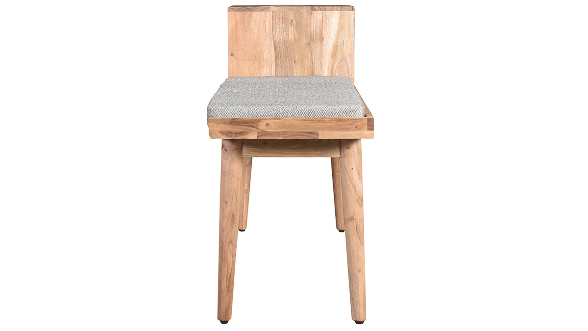 Banc d'entre avec rangements 2 tiroirs en bois clair massif L110 cm ALTY