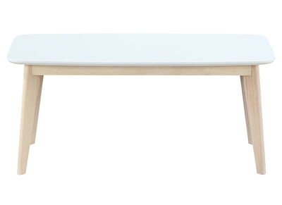 Banc design 100 cm blanc et bois LEENA