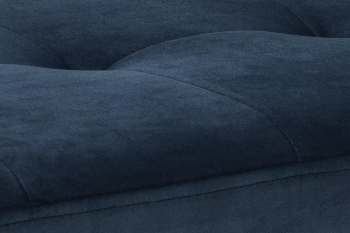 Banc design en tissu velours bleu nuit capitonn� L95 cm GUESTA