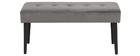 Banc design en velours gris capitonn&eacute; GUESTA