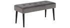 Banc design en velours gris capitonn&eacute; GUESTA
