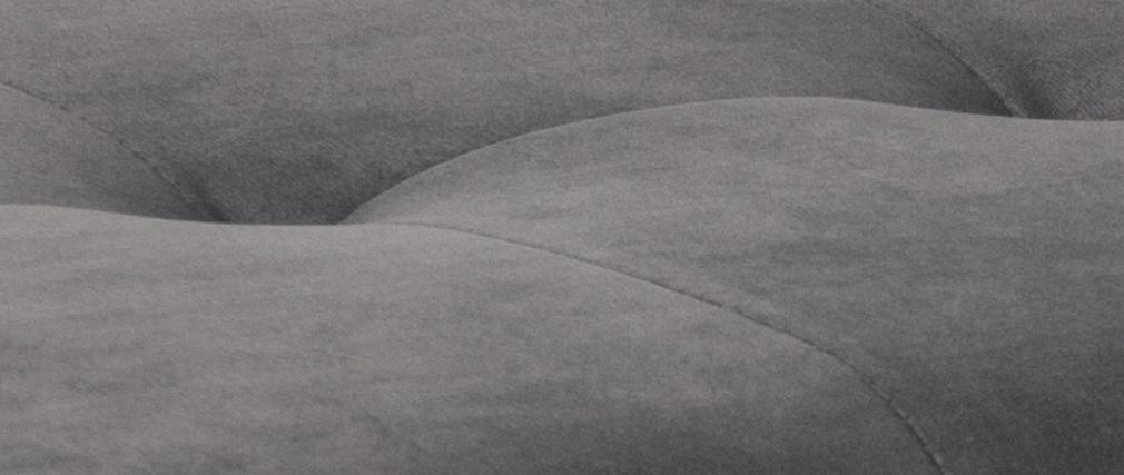 Banc design en velours gris capitonn� GUESTA