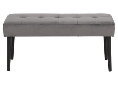 Banc design en velours gris capitonn&eacute; GUESTA