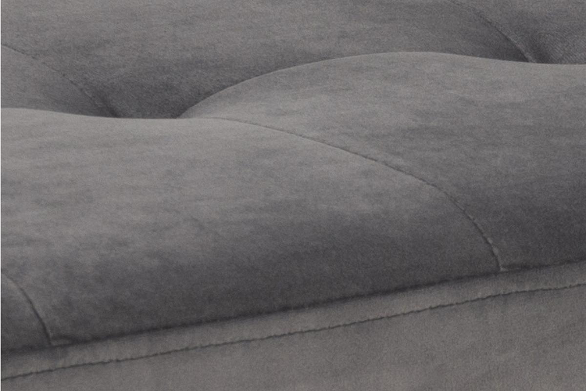 Banc design en velours gris capitonn� L95 cm GUESTA