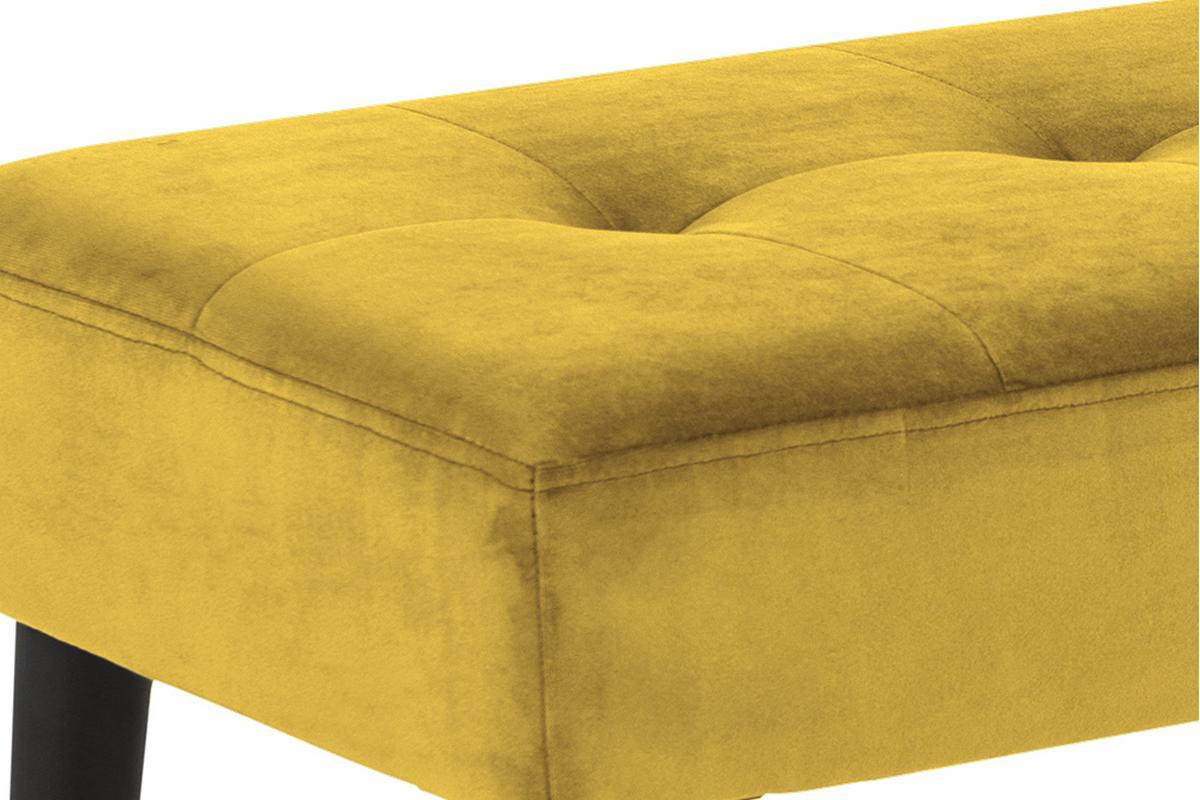 Banc design en velours jaune capitonn� GUESTA