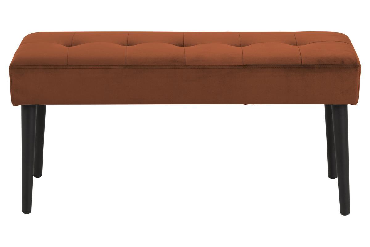 Banc design en velours orange capitonn� GUESTA