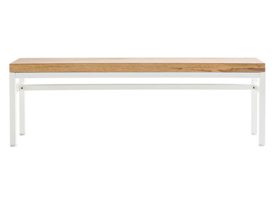 Banc design manguier et m&eacute;tal blanc 140cm BOHO