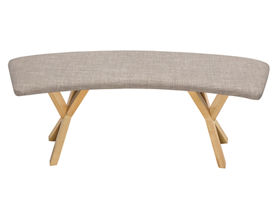 Banc design scandinave ch&ecirc;ne et tissu gris ANIK