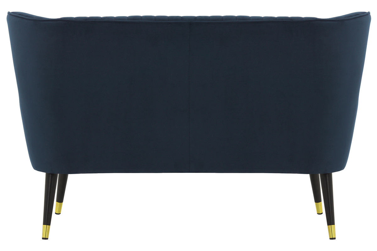 Banquette design en velours bleu fonc� VERTIGO