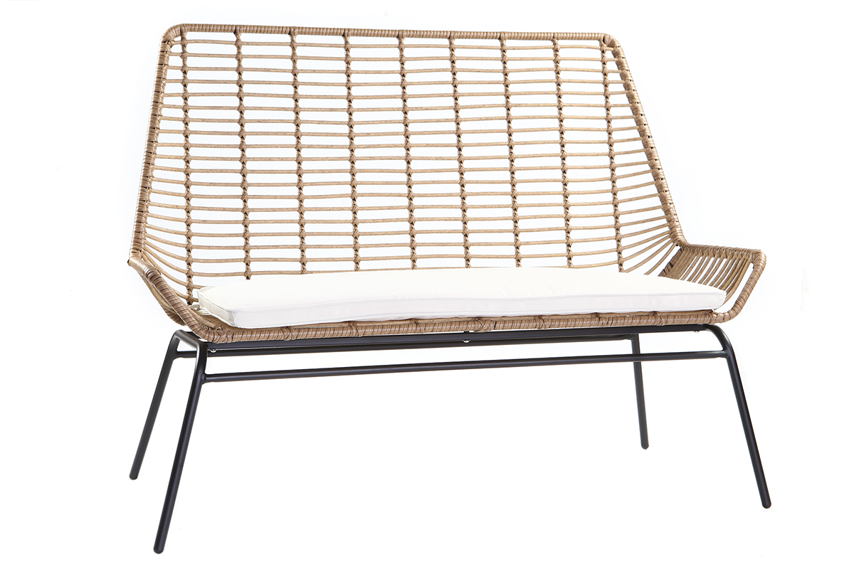 Banquette en fils de r�sine fa�on rotin TANGO