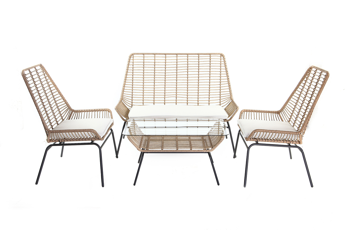 Banquette en fils de r�sine fa�on rotin TANGO