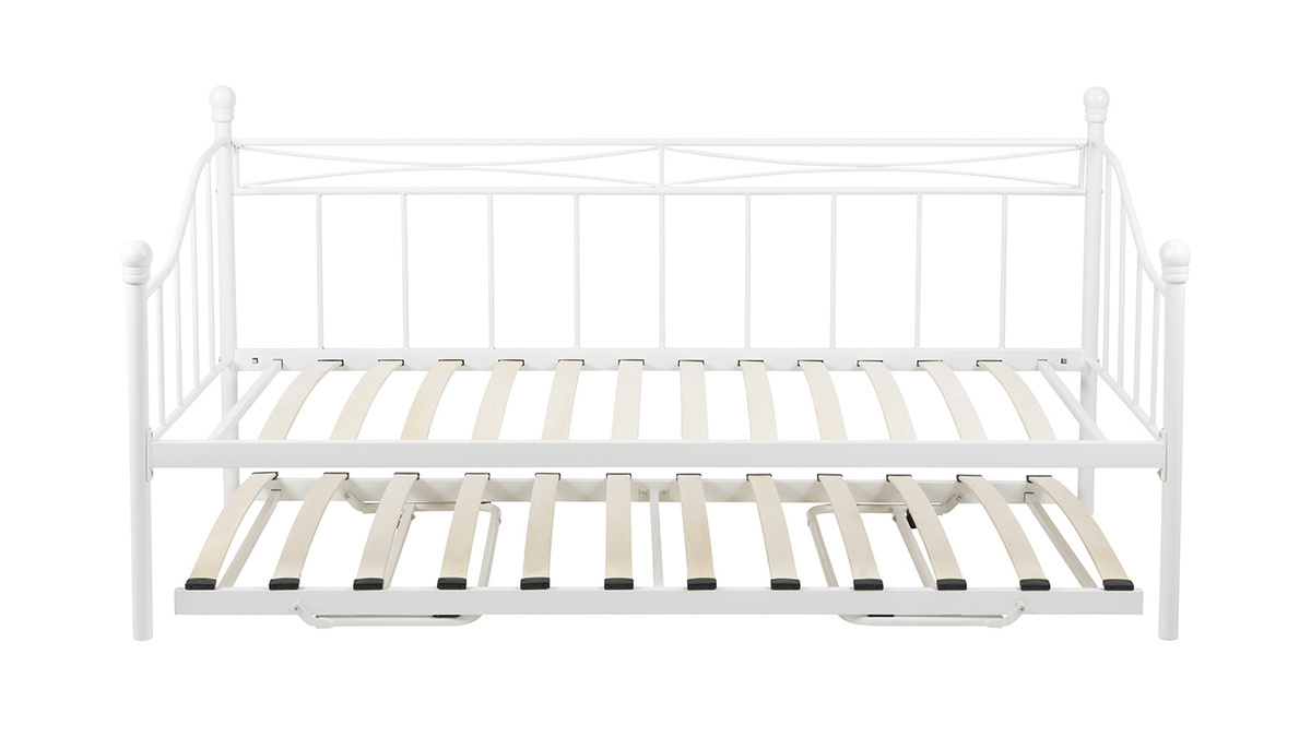 Banquette-lit gigogne enfant en mtal blanc JULIETTE
