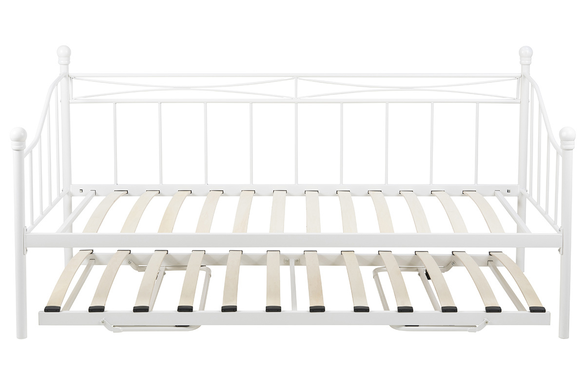 Banquette-lit gigogne enfant en mtal blanc JULIETTE