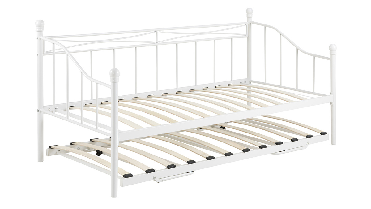 Banquette-lit gigogne enfant en mtal blanc JULIETTE