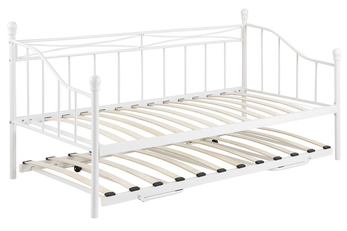 Banquette-lit gigogne enfant en mtal blanc JULIETTE