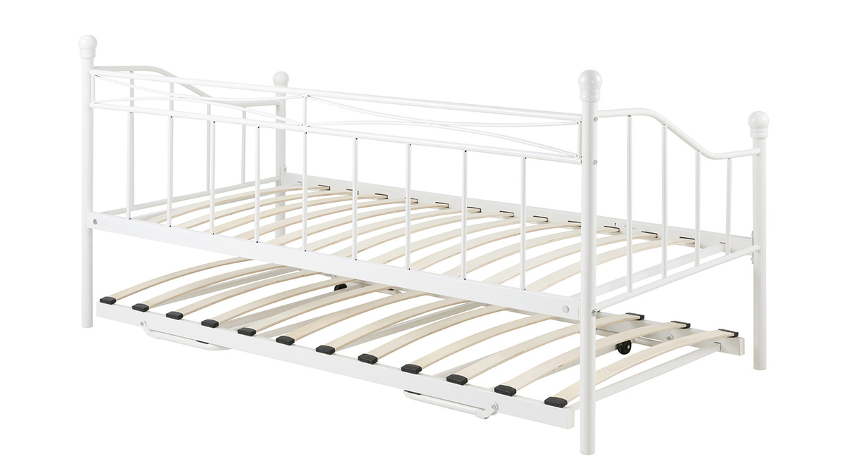 Banquette-lit gigogne enfant en mtal blanc JULIETTE