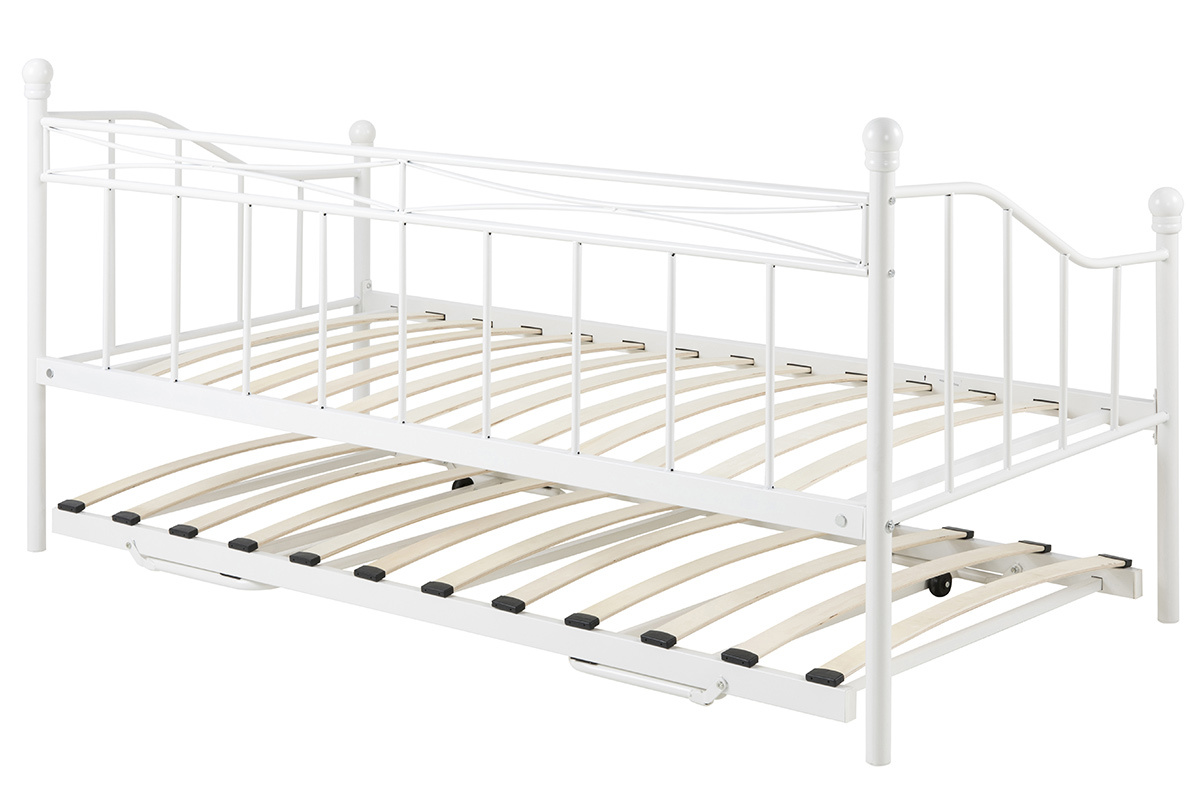 Banquette-lit gigogne enfant en mtal blanc JULIETTE