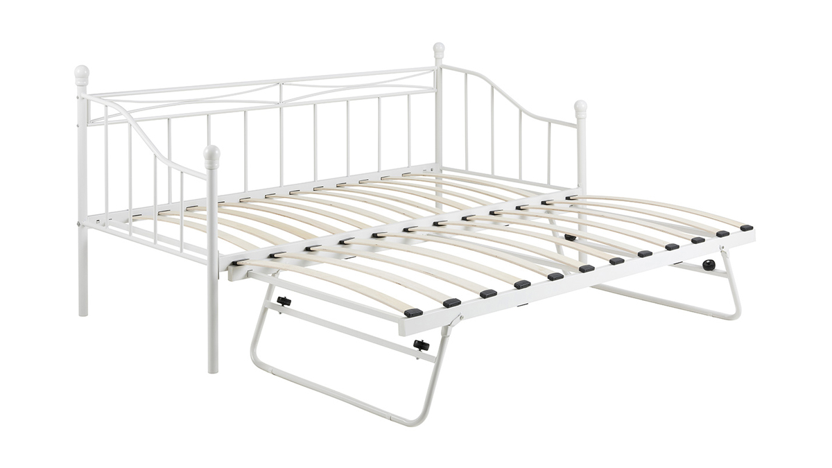 Banquette-lit gigogne enfant en mtal blanc JULIETTE