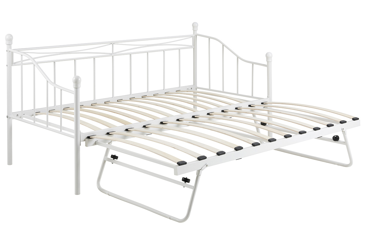 Banquette-lit gigogne enfant en mtal blanc JULIETTE