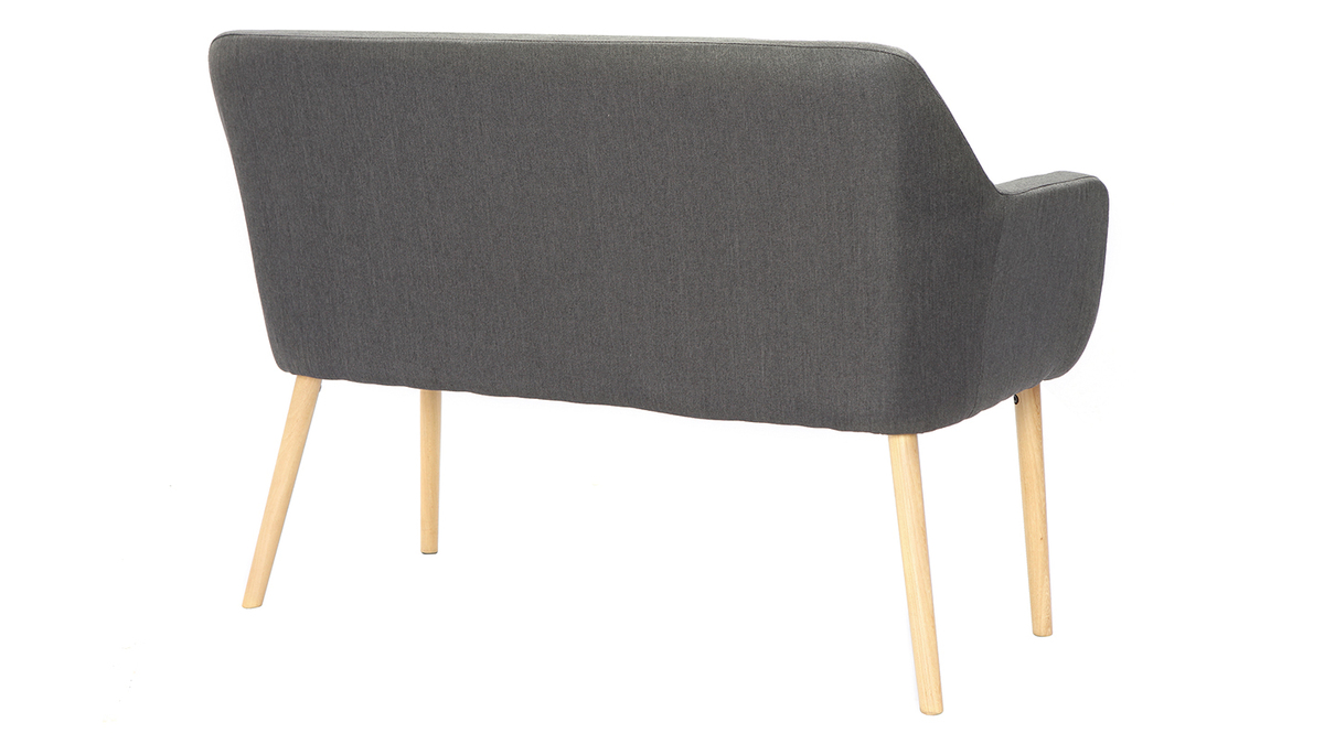 Banquette scandinave 2 places gris anthracite ALEYNA