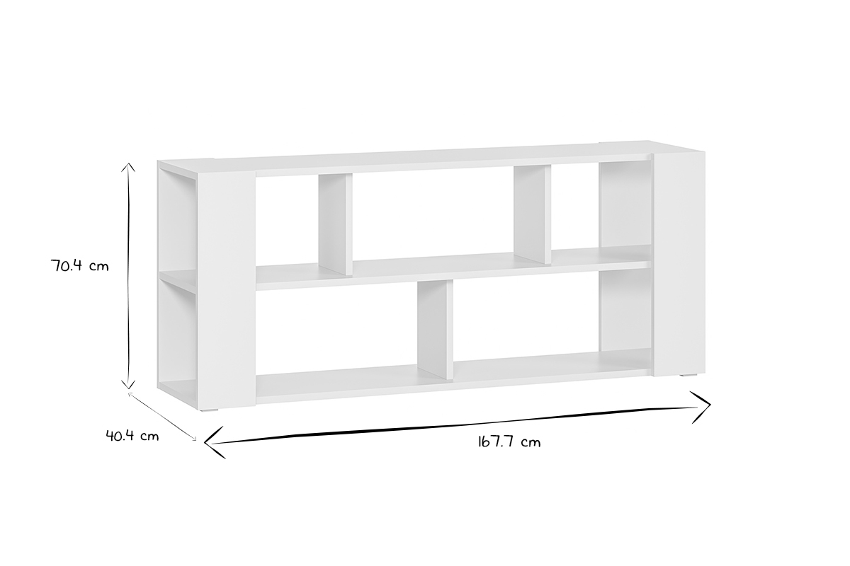Bibliothque basse design blanche L167.5 cm MUSSO