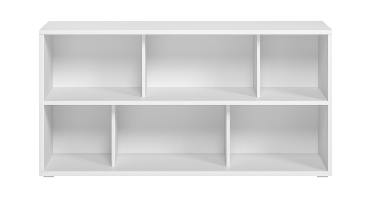 Bibliothèque basse finition bois blanc L140 cm EPURE - Miliboo