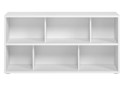 Bibliothèque basse finition bois blanc L140 cm EPURE