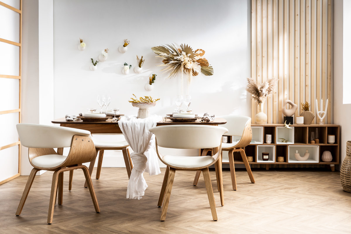 Biblioth�que basse modulable blanc et ch�ne JAZZ