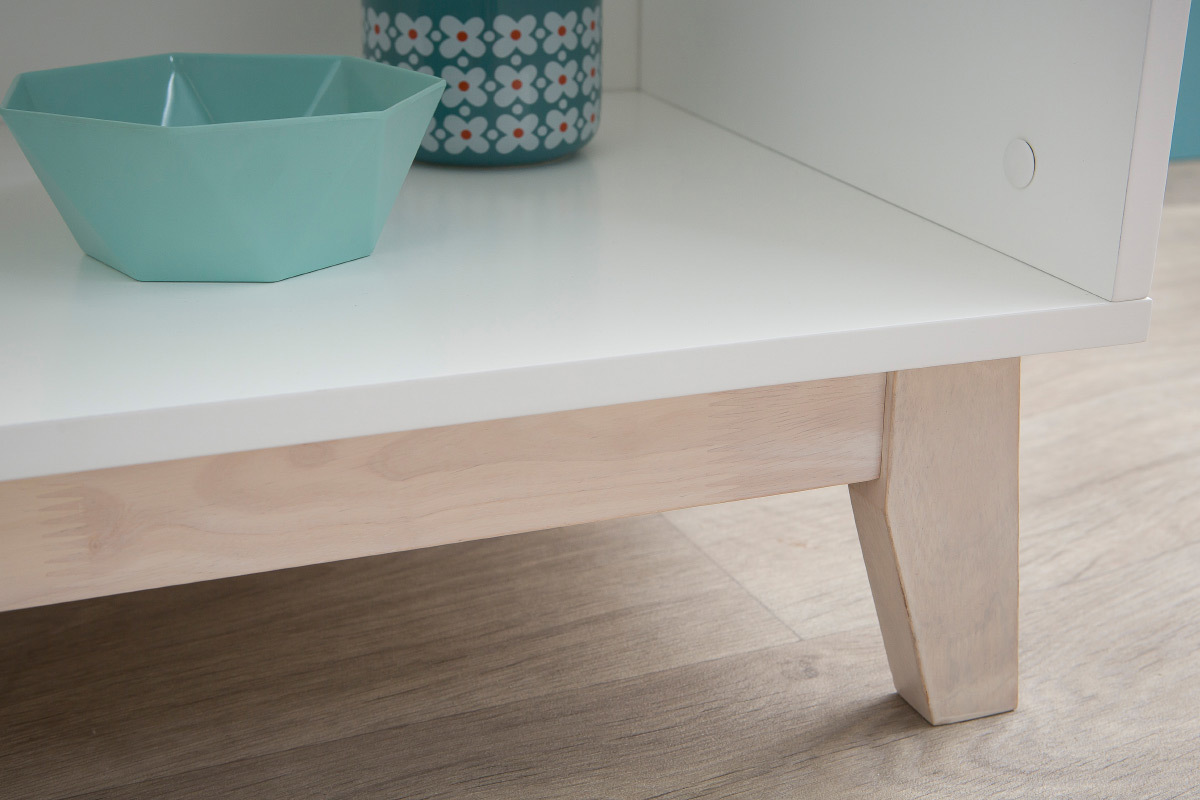 Biblioth�que design blanche avec 4 �tag�res LEENA