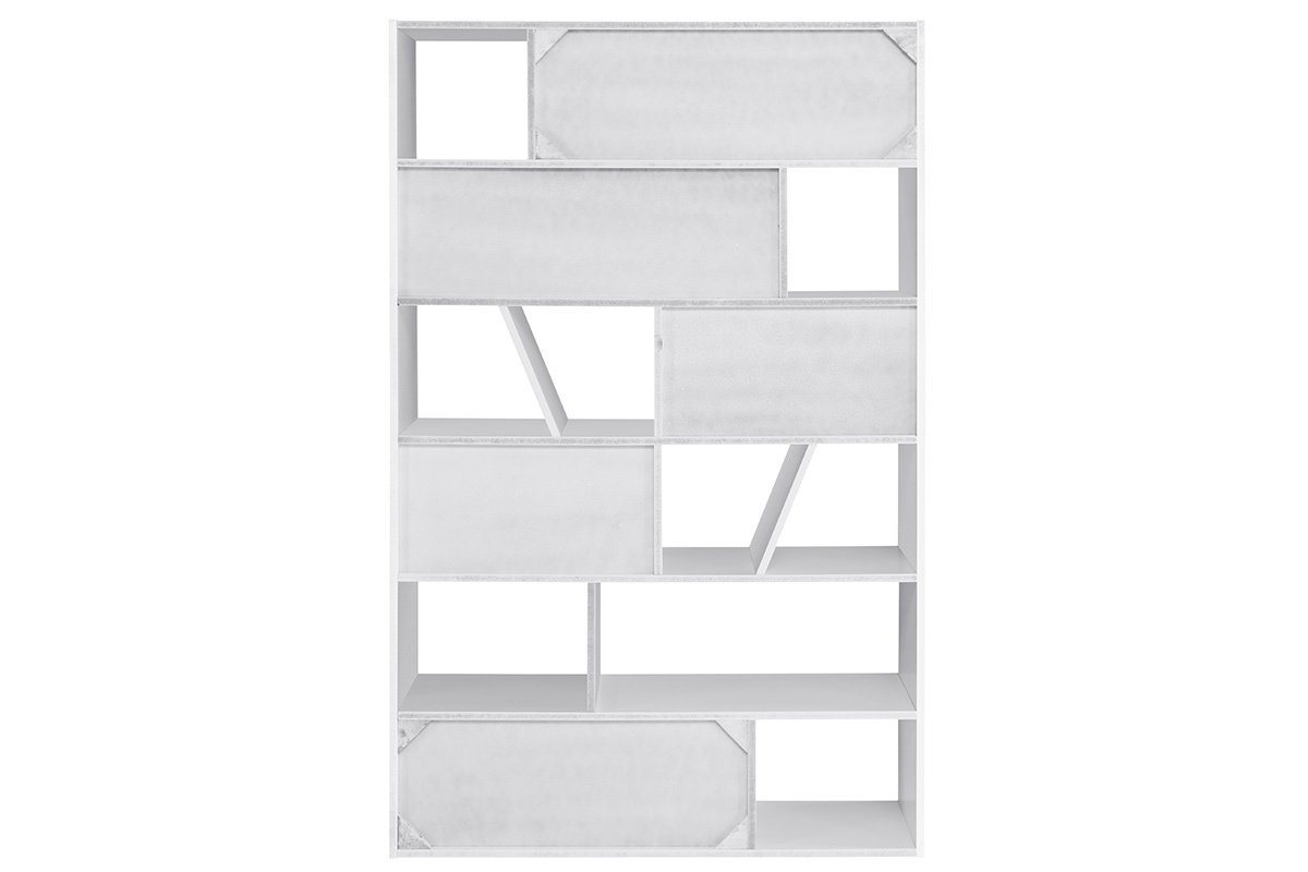 Bibliothque design blanche L120 cm AZTEQUE