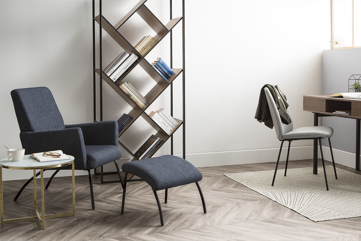 Biblioth�que design bois et m�tal noir TAULA