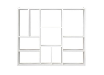 Biblioth&egrave;que design compartiment&eacute;e en bois blanc CASYM