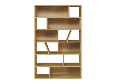 Bibliothèque design en bois clair L120 cm AZTEQUE