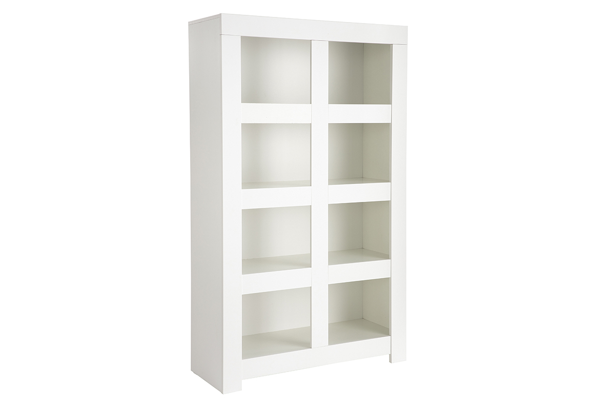 Biblioth�que design laqu�e blanc mat TINO