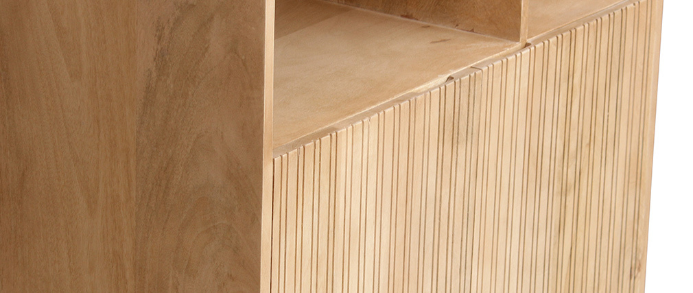 Biblioth�que en manguier avec 2 portes grav�es RUBIA