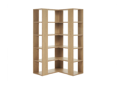 Bibliothèque étagère d'angle finition bois clair chêne L95 cm MUSSO