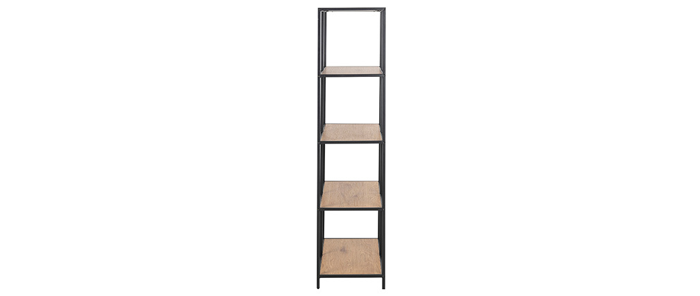 Biblioth�que industrielle m�tal et bois L77 cm TRESCA